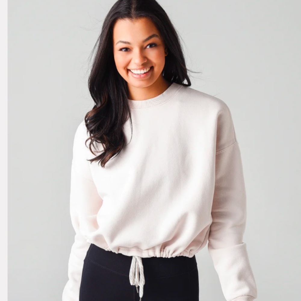 Vuori Women's Cream Crew Neck Sweater